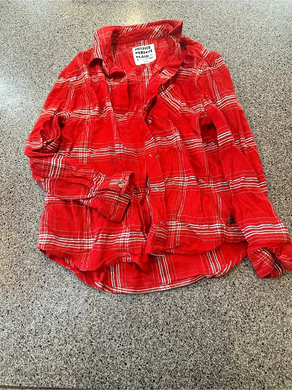 Just Perfect Plaid Button Down in Red & White Like New
